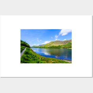 Panoramic view over Buttermere in England's Lake District Posters and Art